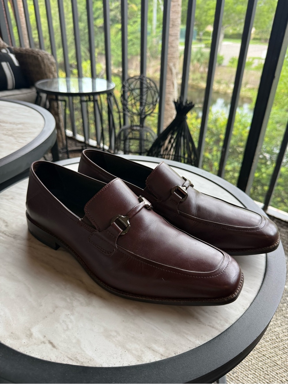 Johnston & Murphy Bit Loafer Men’s 11.5 Burgundy Brown Leather Dress Shoe